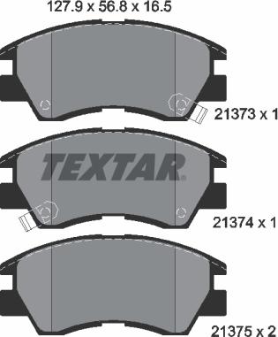 Textar 2137301 - Brake Pad Set, disc brake parts5.com