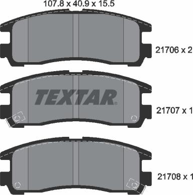 Textar 2170602 - Brake Pad Set, disc brake parts5.com