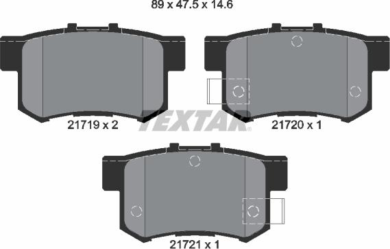 Textar 2171901 - Komplet kočnih obloga, disk kočnica parts5.com