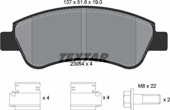 Textar 2395401 - Brake Pad Set, disc brake parts5.com