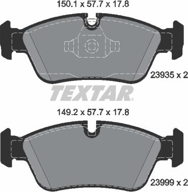 Textar 2393501 - Juego de pastillas de freno parts5.com