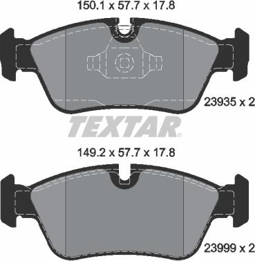 Textar 2393581 - Juego de pastillas de freno parts5.com