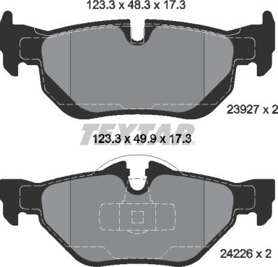 Textar 2392701 - Brake Pad Set, disc brake parts5.com