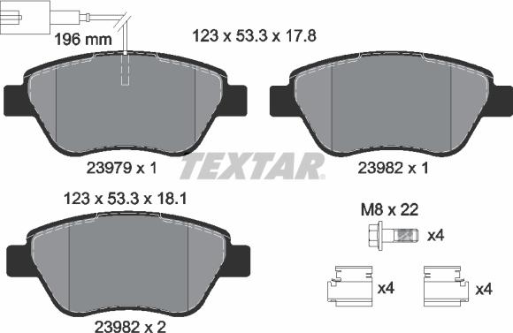 Textar 2397901 - Komplet kočnih obloga, disk kočnica parts5.com