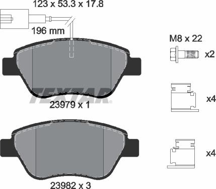 Textar 2397903 - Komplet kočnih obloga, disk kočnica parts5.com