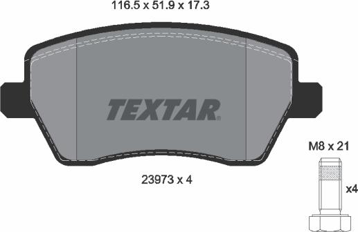 Textar 2397301 - Komplet zavornih oblog, ploscne (kolutne) zavore parts5.com