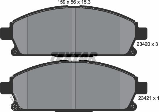 Textar 2342006 - Brake Pad Set, disc brake parts5.com