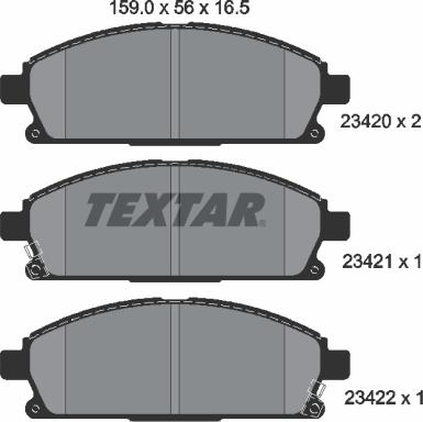 Textar 2342001 - Set placute frana,frana disc parts5.com