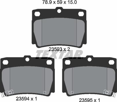 Textar 2359301 - Komplet pločica, disk-kočnica parts5.com