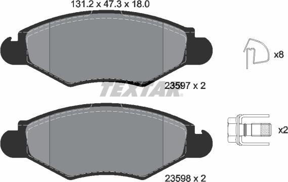 Textar 2359703 - Brake Pad Set, disc brake parts5.com