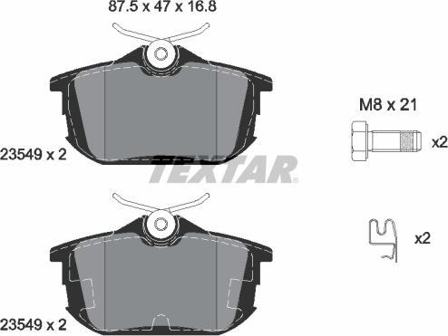 Textar 2354901 - Brake Pad Set, disc brake parts5.com