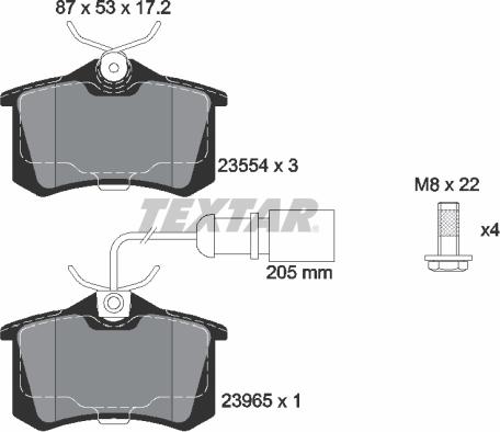 Textar 2355403 - Komplet kočnih obloga, disk kočnica parts5.com