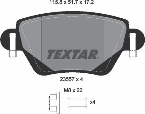 Textar 2355701 - Тормозные колодки, дисковые, комплект parts5.com