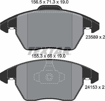 Textar 2358901 - Fékbetétkészlet, tárcsafék parts5.com