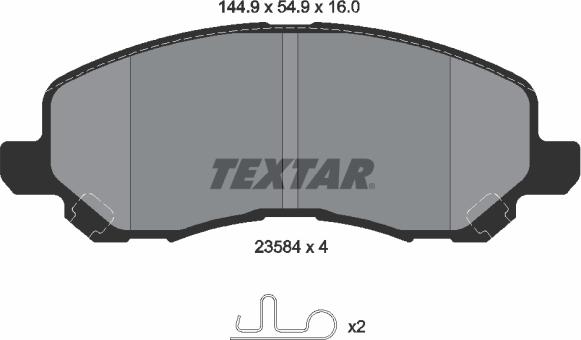 Textar 2358403 - Fékbetétkészlet, tárcsafék parts5.com