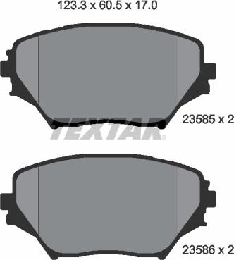 Textar 2358501 - Brake Pad Set, disc brake parts5.com