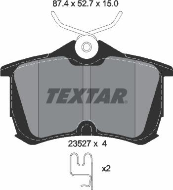 Textar 2352701 - Kit de plaquettes de frein, frein à disque parts5.com