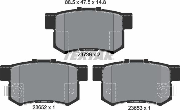 Textar 2365201 - Brake Pad Set, disc brake parts5.com