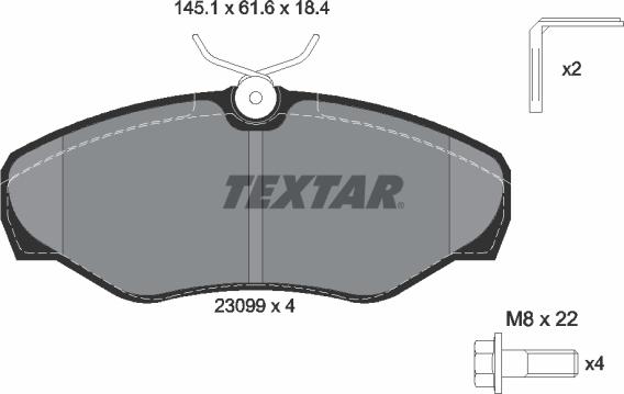 Textar 2309902 - Komplet kočnih obloga, disk kočnica parts5.com