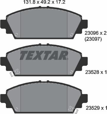 Textar 2309601 - Brake Pad Set, disc brake parts5.com