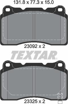 Textar 2309204 - Σετ τακάκια, δισκόφρενα parts5.com