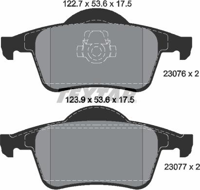 Textar 2307602 - Komplet zavornih oblog, ploscne (kolutne) zavore parts5.com