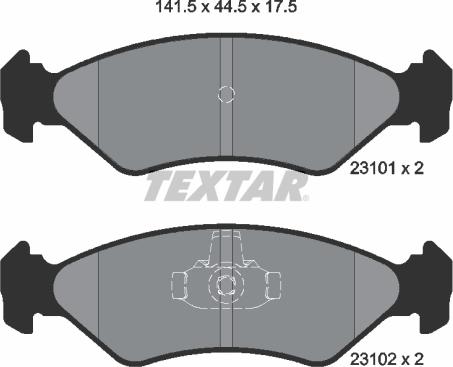 Textar 2310101 - Brake Pad Set, disc brake parts5.com