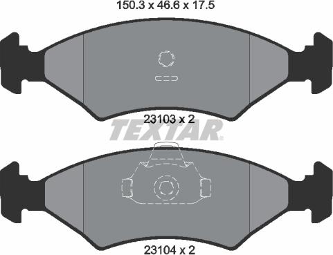 Textar 2310301 - Brake Pad Set, disc brake parts5.com