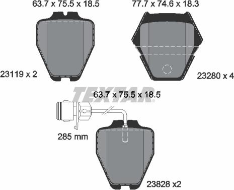 Textar 2311901 - Set placute frana,frana disc parts5.com