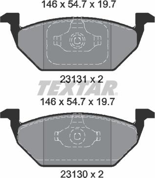 Textar 2313001 - Zestaw klocków hamulcowych, hamulce tarczowe parts5.com