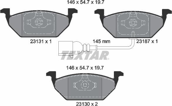 Textar 2313101 - Juego de pastillas de freno parts5.com