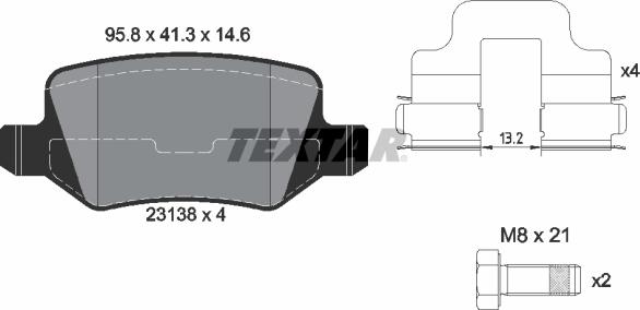 Textar 2313805 - Komplet pločica, disk-kočnica parts5.com