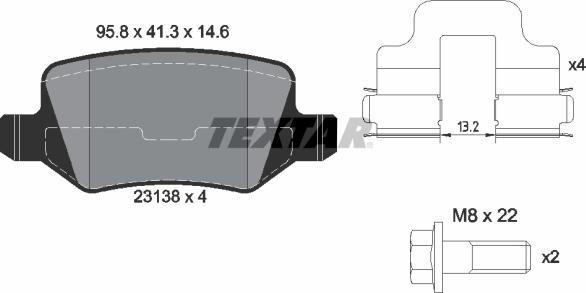 Textar 2313803 - Komplet pločica, disk-kočnica parts5.com