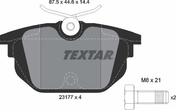 Textar 2317703 - Juego de pastillas de freno parts5.com