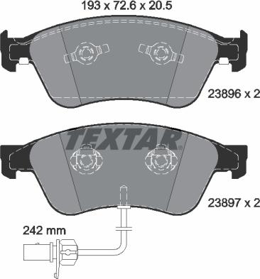 Textar 2389601 - Set placute frana,frana disc parts5.com