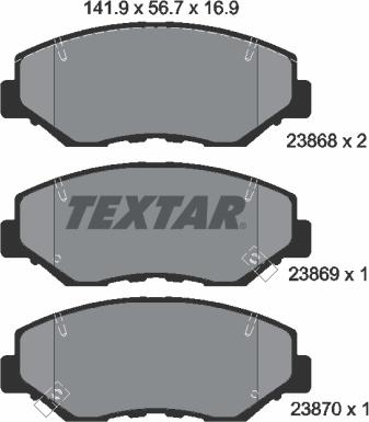 Textar 2386801 - Zestaw klocków hamulcowych, hamulce tarczowe parts5.com