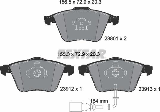 Textar 2380101 - Set placute frana,frana disc parts5.com