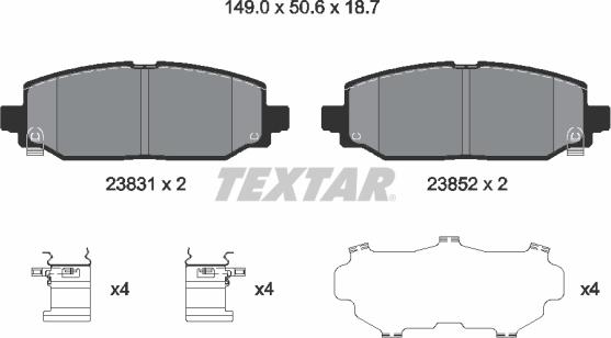 Textar 2383101 - Juego de pastillas de freno parts5.com