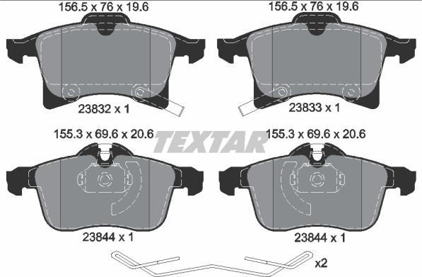 Textar 2383204 - Brake Pad Set, disc brake parts5.com