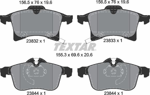 Textar 2383201 - Brake Pad Set, disc brake parts5.com