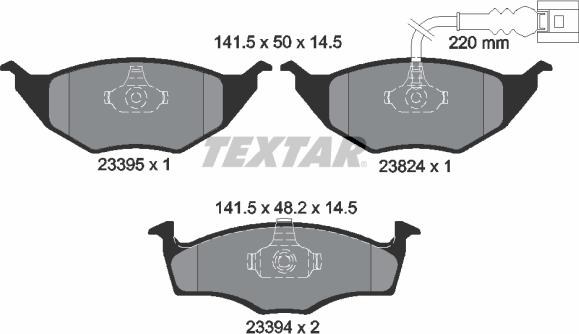 Textar 2339502 - Juego de pastillas de freno parts5.com