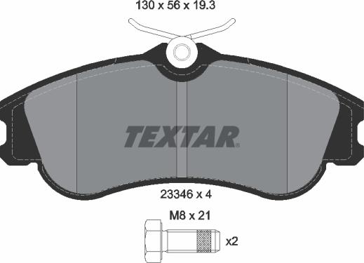 Textar 2334602 - Sada brzdových destiček, kotoučová brzda parts5.com