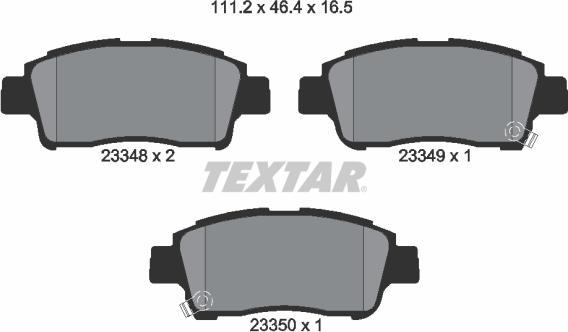 Textar 2334803 - Set placute frana,frana disc parts5.com