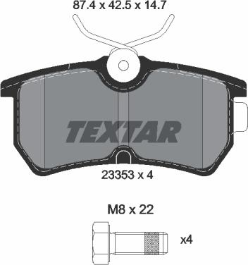 Textar 2335301 - Komplet kočnih obloga, disk kočnica parts5.com