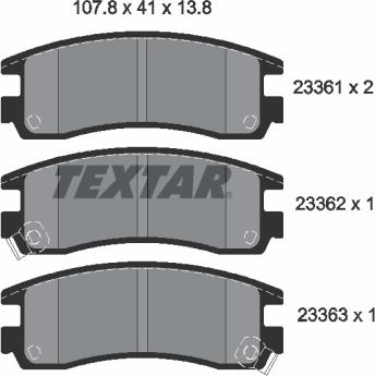 Textar 2336101 - Brake Pad Set, disc brake parts5.com