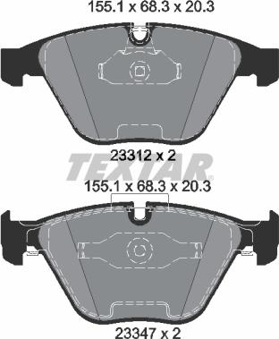 Textar 2331207 - Set placute frana,frana disc parts5.com