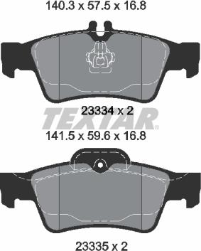 Textar 2333403 - Brake Pad Set, disc brake parts5.com