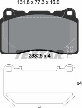 Textar 2332502 - Juego de pastillas de freno parts5.com