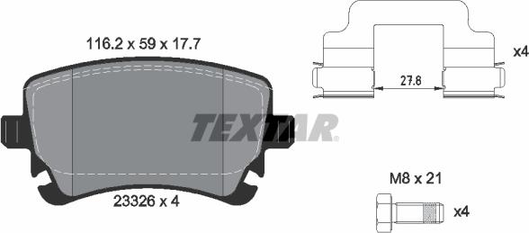 Textar 2332601 - Set placute frana,frana disc parts5.com