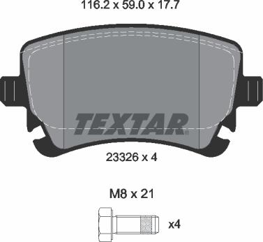 Textar 2332611 - Set placute frana,frana disc parts5.com